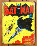 Batman No. 1 Tin Sign Robin Detective Comics DC Comic Book Vintage Style