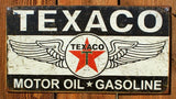 Texaco Motor Oil Gasoline Tin Sign Service Station Chevron Standard Oil & Gas