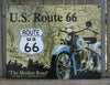 US Route 66 Mother Road Indian Motorcycle Tin Sign Man Cave Garage Bike