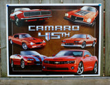 Chevy Camaro 45th Tin Sign Man Cave Garage Chevrolet RS IROC Z28 V8 350 Car