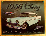 1956 Chevy Bel Air One Cool Ride Tin Metal Sign Chevrolet 350 454 V8 Classic Car