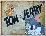Tom and Jerry Hanna Barbera MGM Tin Sign Cartoon Mouse Cat Childhood Birthday