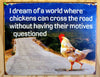 Chickens Motives Tin Sign College Humor Comedy Farm Country Decor Joke