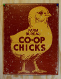Farm Bureau Co-Op Chickens Tin Sign Country Kitchen Home Decor Barn Garage