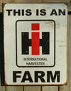 International Harvester Tin Metal Sign Garage Tractor Farm Country IH Case E017