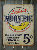 Lookout Moon Pie Ad Tin Sign Garage Vintage Style Home Country Kitchen Decor