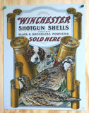 Winchester Shotgun Tin Sign Quail Dog Trap Shoot Ammo Shells Gun Hunting