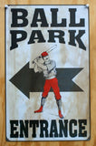 Ball Park Entrance Tin Sign MLB Baseball Stadium Ballpark Little League B120