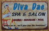 Diva Dae Salon Laundry Bathroom Tin Metal Sign Pin Up Girl Sauna Pool Day Spa