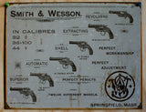 Smith & Wesson Tin Metal Sign Pistol Revolver Gun Rifle Fire Arm Cowboy Western