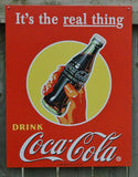 Drink Coca Cola Tin Metal Sign Real Thing Retro Vintage Style Soda Classic