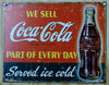 We Sell Coca Cola Part Of Everyday Tin Sign Soda Bottle Pop Sprite Red Green