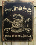 Don't Tread On Me Military Tin Metal Sign Garage USA Military Flag Snake American