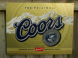 The Original Coors Gold Label Beer Tin Sign Bar Garage Man Cave Classic Logo