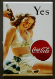 Yes Coca Cola Refrigerator Fridge Magnet Coke Soda Pop Fountain Drink Ad B1