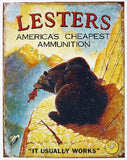Lesters Americas Cheapest Ammo Tin Sign Ammo Gun Comedy Hunting Humor