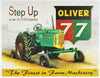 Step Up To A Oliver Tractor Tin Sign Country Farm Barn Decor harvester Farmer E123