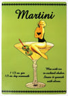 Martini Mix Drink Recipe Tin Metal Sign Bar Garage Pin Up Girl Man Cave Alcohol B107