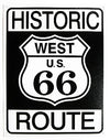 Historic Route 66 Tin Sign RT Ford Chevy Dodge Corvette Garage Hot Rod Cruise
