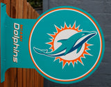 Double Sided Miami Dolphins Flange Tin Metal Sign NFL Football Team Sports F095