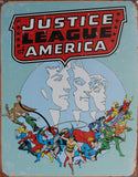 Justice League of America Tin Sign DC Comics Flash Wonder Woman Superman Batman