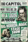 Bela Lugosi Horror and Magic Show Movie Poster FRIDGE MAGNET Vintage Style AD i04