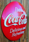 Coca Cola Button Premium Embossed Metal Sign Ande Rooney Coke Soda Pop Soda