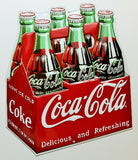 Coca Cola 6 Pack Bottles Carton Premium Embossed Metal Sign Ande Rooney Coke Pop Soda
