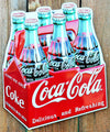 Coca Cola 6 Pack Bottles Carton Premium Embossed Metal Sign Ande Rooney Coke Pop Soda