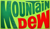 Mountain Dew Premium Embossed Tin Sign Ande Rooney Green 70s Logo Coke Pop Soda