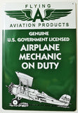 Flying A Aviation Airplane Mechanic on Duty Premium Embossed Metal Sign Ande Rooney