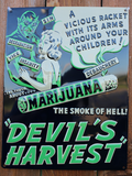 Marijuana Devils Harvest Movie Poster Premium Embossed Tin Sign Ande Rooney Vintage Style Classic Vintage Style AD