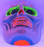 Vintage Sugar Skull Halloween Mask Zest 1960s 60s Skeleton Day Dead Black Light Reactive