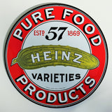 Heinz 57 Pickle Embossed Round Tin Sign High Quality Decor Food Ande Rooney