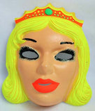 Vintage Beauty Queen Halloween Mask Princess Zest 1960s 60s Black Light Reactive Tiara