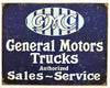 GMC General Motors Trucks Authorized Sales Services Tin Sign Garage GM F027