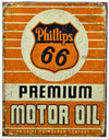 Phillips 66 Oil Tin Metal Sign Mechanic Garage Conoco  Motor Oil Gas Station