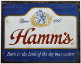 Hamms Beer Tin Metal Sign Brewery Stroh Olympia Brewing Beer Garage