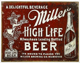 Miller High Life Vintage Style AD Tin Metal Sign Beer Alcohol Bar Man Cave