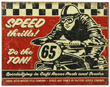 Anvil Moto Motorcycle Company Cafe Racer Tin Metal Sign Bike Garage Do The Ton