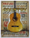 Country Music Quotes and Sayings Tin Metal Sign Farm Barn Guitar E011