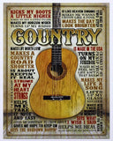 Country Music Quotes and Sayings Tin Metal Sign Farm Barn Guitar E011