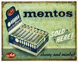 Mentos Mint Candy Sold Here Tin Metal Sign Vintage Style AD Drug Store F025