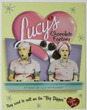 I Love Lucy Lucys Chocolate Factory  Tin Metal Sign Pink Heart Candy Kitchen