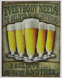 I Believe I'll Have Another Beer Tin Metal Sign Bar College Dorm Humor Funny E16