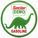 Sinclair Dino Gasoline Round Tin Metal Signs Vintage Style Dinosaur Gas Oil