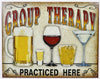 Group Therapy Practice Here Tin Metal Sign Beer Bar Alcohol Wine Shots Martini