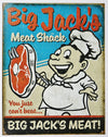 Big Jacks Meat Shack Tin Metal Sign College Humor Restaurant Kitchen Garage Funny