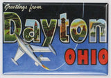 Greetings From Dayton Ohio FRIDGE MAGNET Location Home Jet Airplane Postcard