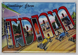 Greetings From Indiana FRIDGE MAGNET Race Cars Indianapolis Fort Wayne